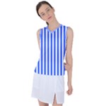 Blue Stripes, Sticker, Stickers Women s Sleeveless Sports Top