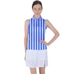 Blue Stripes, Sticker, Stickers Women s Sleeveless Polo T-Shirt