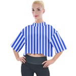 Blue Stripes, Sticker, Stickers Mock Neck T-Shirt