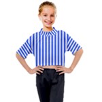 Blue Stripes, Sticker, Stickers Kids Mock Neck T-Shirt