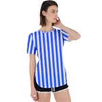 Blue Stripes, Sticker, Stickers Perpetual Short Sleeve T-Shirt