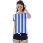 Blue Stripes, Sticker, Stickers Short Sleeve Open Back T-Shirt