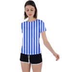 Blue Stripes, Sticker, Stickers Back Circle Cutout Sports T-Shirt