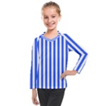 Blue Stripes, Sticker, Stickers Kids  Long Mesh T-Shirt