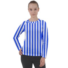 Blue Stripes, Sticker, Stickers Women s Long Sleeve Raglan T