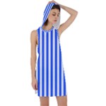 Blue Stripes, Sticker, Stickers Racer Back Hoodie Dress