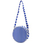 Blue Stripes, Sticker, Stickers Crossbody Circle Bag