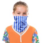 Blue Stripes, Sticker, Stickers Face Covering Bandana (Kids)