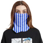 Blue Stripes, Sticker, Stickers Face Covering Bandana (Two Sides)