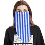 Blue Stripes, Sticker, Stickers Face Covering Bandana (Triangle)