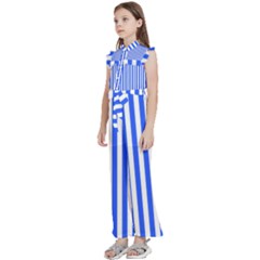 Kids  Sleeveless Ruffle Edge Band Collar Chiffon One Piece 