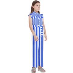 Kids  Sleeveless Ruffle Edge Band Collar Chiffon One Piece 