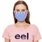 Blue Stripes, Sticker, Stickers Cloth Face Mask (Adult)