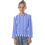 Blue Stripes, Sticker, Stickers Kids  Frill Detail T-Shirt