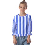 Blue Stripes, Sticker, Stickers Kids  Cuff Sleeve Top