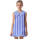 Blue Stripes, Sticker, Stickers Kids  Pilgrim Collar Ruffle Hem Dress