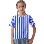 Blue Stripes, Sticker, Stickers Kids  Cuff Sleeve Scrunch Bottom T-Shirt