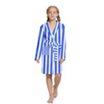 Blue Stripes, Sticker, Stickers Kids  Long Sleeve Velvet Lounge Robe