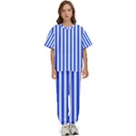 Blue Stripes, Sticker, Stickers Kids  T-Shirt and Pants Sports Set