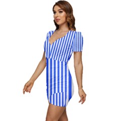 Low Cut Cap Sleeve Mini Dress 