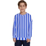 Blue Stripes, Sticker, Stickers Kids  Crewneck Sweatshirt