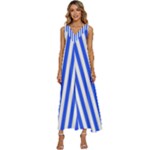 Blue Stripes, Sticker, Stickers V-Neck Sleeveless Loose Fit Overalls