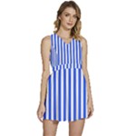 Blue Stripes, Sticker, Stickers Sleeveless High Waist Mini Dress