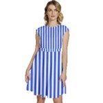 Blue Stripes, Sticker, Stickers Cap Sleeve High Waist Dress