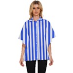 Blue Stripes, Sticker, Stickers Women s Batwing Button Up Shirt