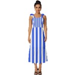 Blue Stripes, Sticker, Stickers Tie-Strap Tiered Midi Chiffon Dress