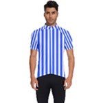 Blue Stripes, Sticker, Stickers Men s Short Sleeve Cycling Jersey