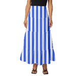 Blue Stripes, Sticker, Stickers Tiered Ruffle Maxi Skirt