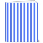 Blue Stripes, Sticker, Stickers 8  x 10  Hardcover Notebook