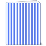 Blue Stripes, Sticker, Stickers 8  x 10  Softcover Notebook