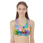 Care Bears, Adorable, Art Sports Bra with Border