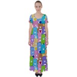 Care Bears, Adorable, Art High Waist Short Sleeve Maxi Dress