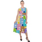 Care Bears, Adorable, Art Midi Tie-Back Chiffon Dress