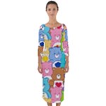 Care Bears, Adorable, Art Quarter Sleeve Midi Bodycon Dress