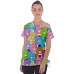 Care Bears, Adorable, Art Off Shoulder Tie-Up T-Shirt