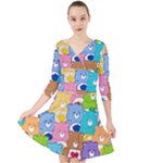 Care Bears, Adorable, Art Quarter Sleeve Front Wrap Dress