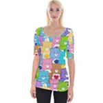 Care Bears, Adorable, Art Wide Neckline T-Shirt