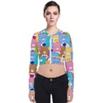 Care Bears, Adorable, Art Long Sleeve Zip Up Bomber Jacket