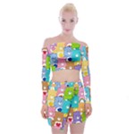 Care Bears, Adorable, Art Off Shoulder Top with Mini Skirt Set