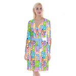 Care Bears, Adorable, Art Long Sleeve Velvet Front Wrap Dress