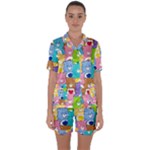 Care Bears, Adorable, Art Satin Short Sleeve Pajamas Set