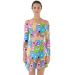 Care Bears, Adorable, Art Off Shoulder Top with Skirt Set