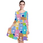 Care Bears, Adorable, Art Quarter Sleeve Waist Band Dress