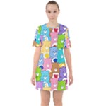 Care Bears, Adorable, Art Sixties Short Sleeve Mini Dress