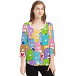 Care Bears, Adorable, Art Chiffon Quarter Sleeve Blouse