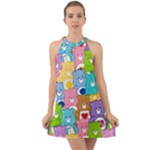 Care Bears, Adorable, Art Halter Tie Back Chiffon Dress